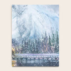 Enchanting Snowy Log Cabin Alpine Lake Notebook Gallery Image 4