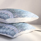 Enchanting Snowy Log Cabin Alpine Lake Pillow Sham Gallery Image 3