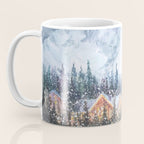Enchanting Snowy Log Cabin Alpine Lake Coffee Mug Gallery Image 3