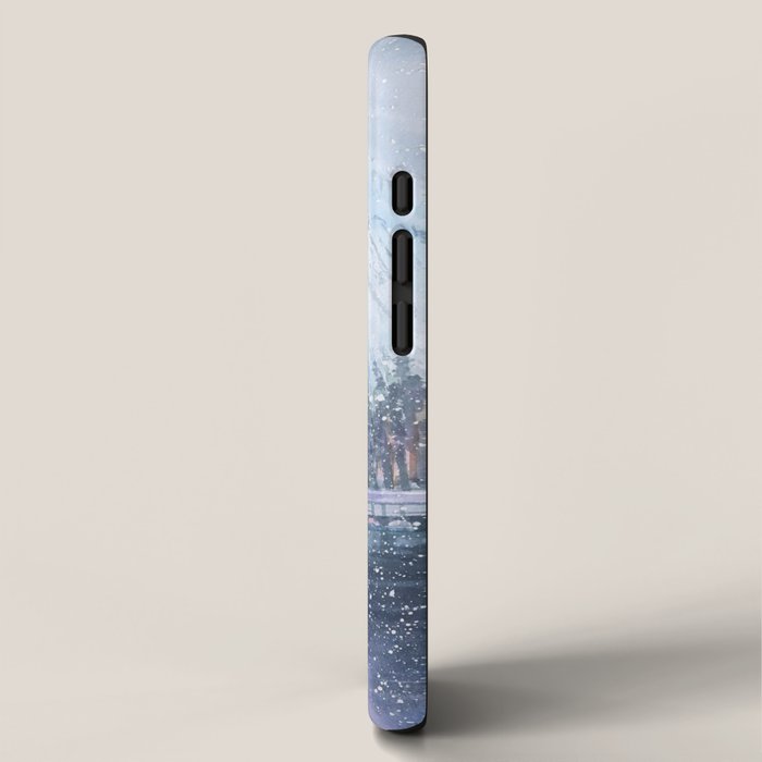 Enchanting Snowy Log Cabin Alpine Lake iPhone Case Gallery Image 2