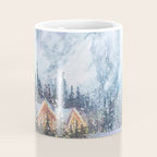 Enchanting Snowy Log Cabin Alpine Lake Coffee Mug Gallery Image 4