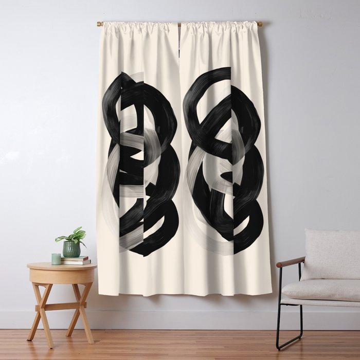 Interwoven Lines Abstract Art 2 Window Curtain Gallery Image 1