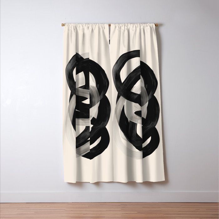 Interwoven Lines Abstract Art 2 Window Curtain Gallery Image 3
