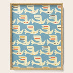 Festive Birds Blue Serving Tray Gallery Image 1