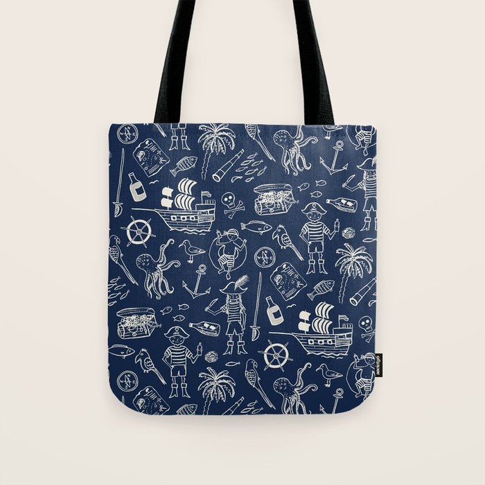 Pirate Play - Blue Tote Bag Gallery Image 1