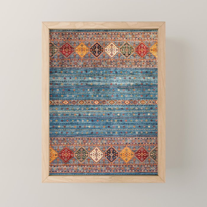 Traditional Vintage Moroccan Carpet Mini Art Print Gallery Image 1