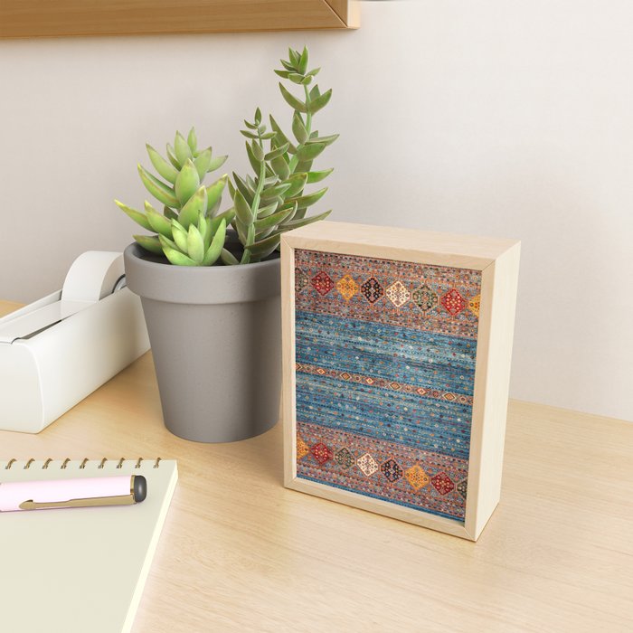 Traditional Vintage Moroccan Carpet Mini Art Print Gallery Image 2