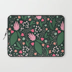 Flowers pattern in pink and green Laptop Sleeve Gallery Image 1