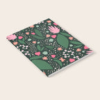 Flowers pattern in pink and green Notebook Gallery Image 2