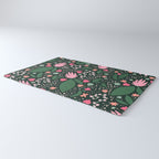 Flowers pattern in pink and green Rug Gallery Image 3