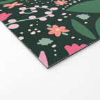 Flowers pattern in pink and green Welcome Mat Gallery Image 2