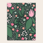 Flowers pattern in pink and green Notebook Gallery Image 4