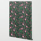 Flowers pattern in pink and green Wallpaper Gallery Image 2