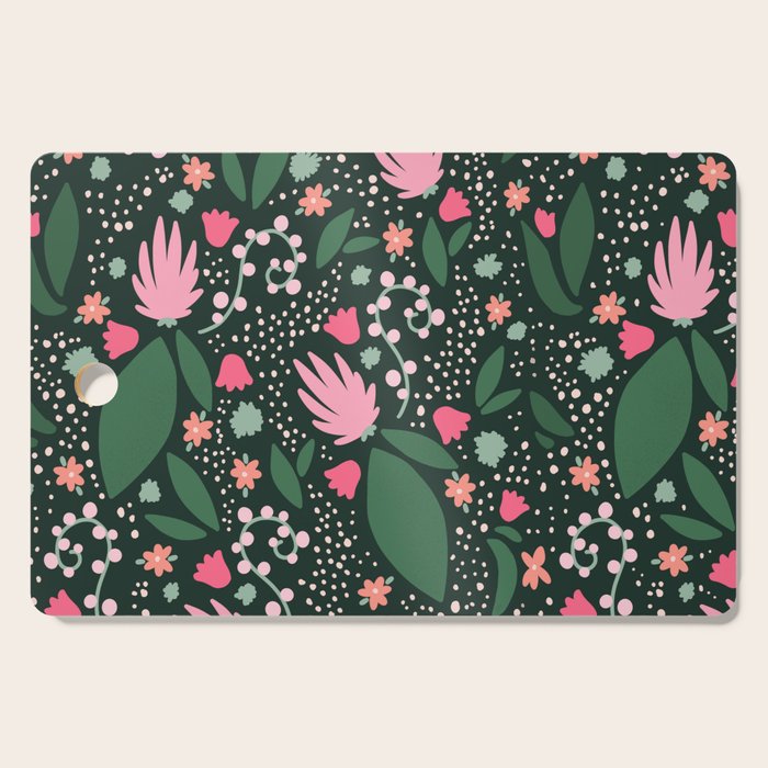 Flowers pattern in pink and green Cutting Board Gallery Image 1