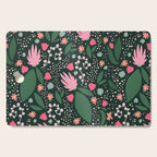 Flowers pattern in pink and green Cutting Board Gallery Image 1