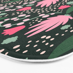 Flowers pattern in pink and green Bath Mat Gallery Image 3
