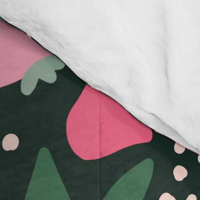 Flowers pattern in pink and green Comforter Gallery Image 4