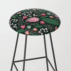 Flowers pattern in pink and green Stool Gallery Image 2