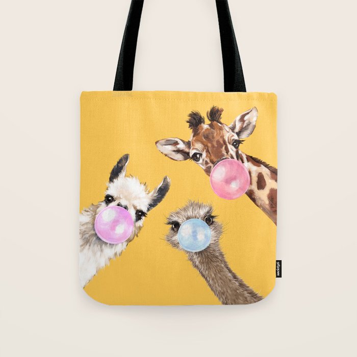 Bubble Gum Gang in Yellow Tote Bag Gallery Image 1
