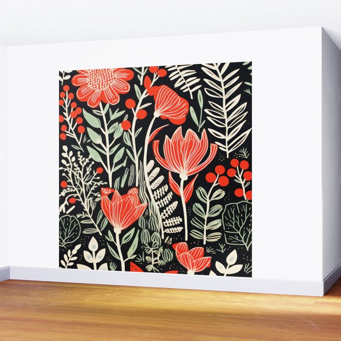 Doodle Diary Flowers Wall Mural Gallery Image 2