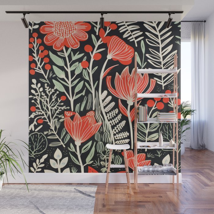 Doodle Diary Flowers Wall Mural Gallery Image 1