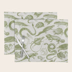 Reptiles and Amphibians Vintage Chic Monochromatic Pattern  Placemat Gallery Image 1