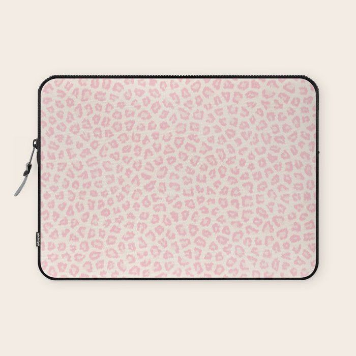 Modern ivory blush pink girly cheetah animal print pattern Laptop Sleeve Gallery Image 1