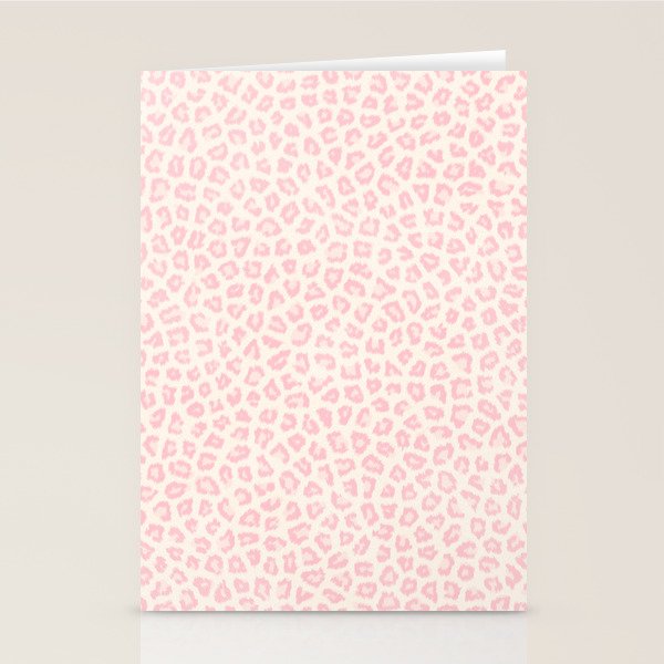 Modern ivory blush pink girly cheetah animal print pattern Stationery Card Gallery Image 2