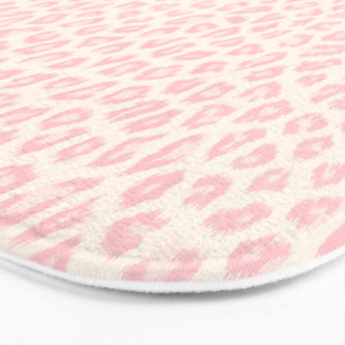 Modern ivory blush pink girly cheetah animal print pattern Bath Mat Gallery Image 3