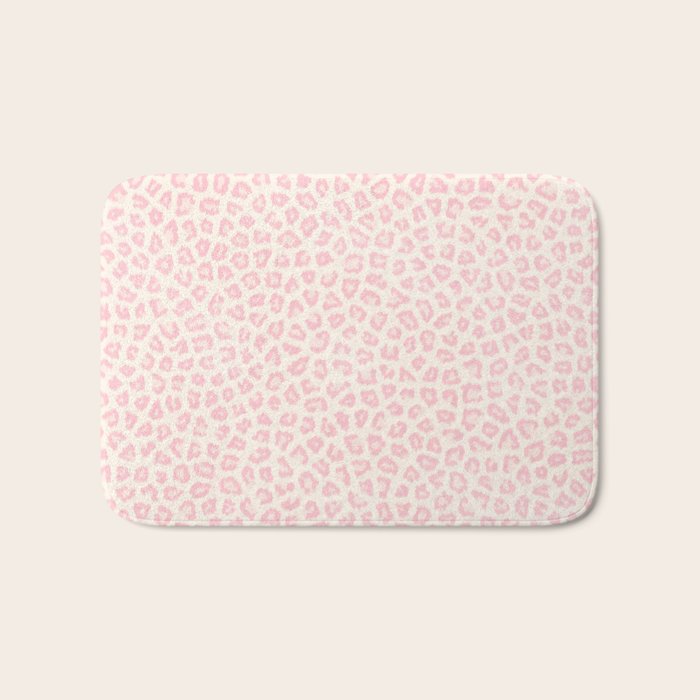 Modern ivory blush pink girly cheetah animal print pattern Bath Mat Gallery Image 1