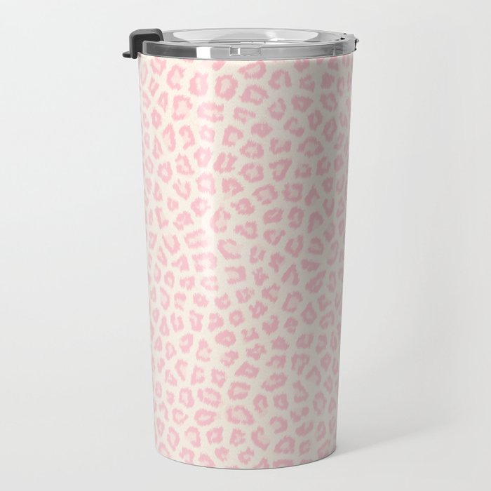 Modern ivory blush pink girly cheetah animal print pattern Travel Mug Gallery Image 3