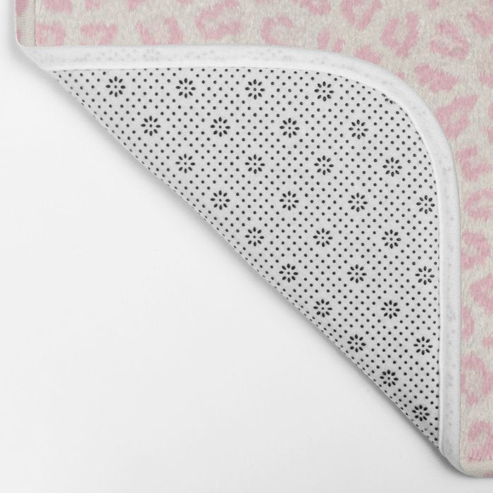 Modern ivory blush pink girly cheetah animal print pattern Bath Mat Gallery Image 2
