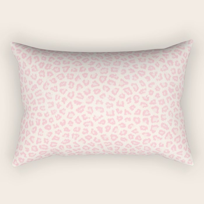 Modern ivory blush pink girly cheetah animal print pattern Rectangular Pillow Gallery Image 1