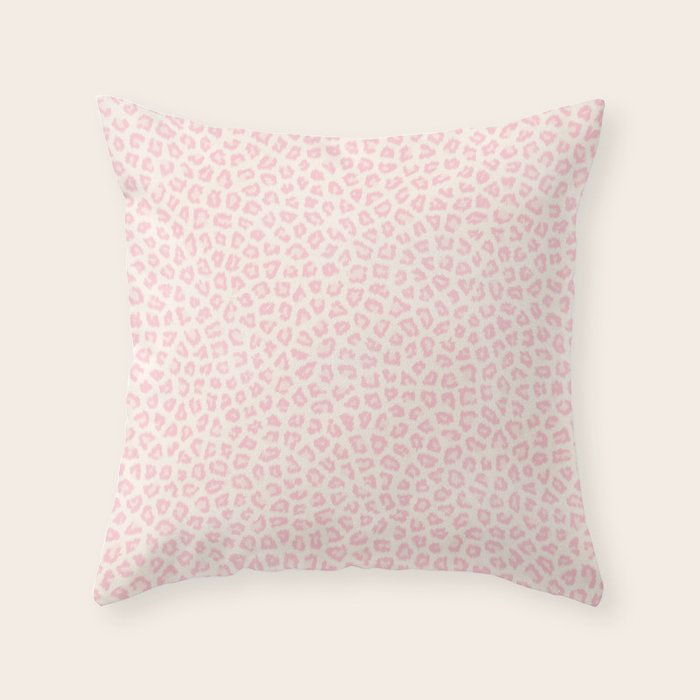 Modern ivory blush pink girly cheetah animal print pattern Throw Pillow Gallery Image 6