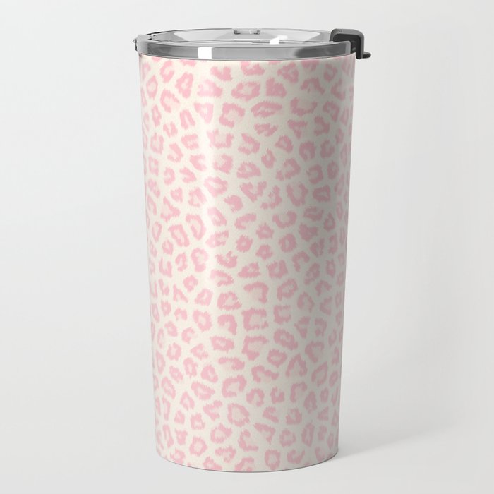 Modern ivory blush pink girly cheetah animal print pattern Travel Mug Gallery Image 2