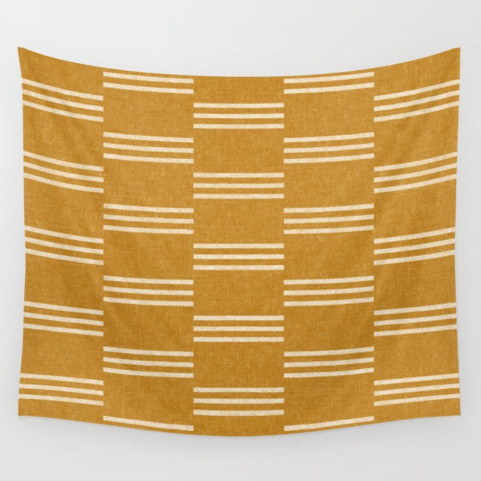 ella stripe - mustard Wall Tapestry Gallery Image 4