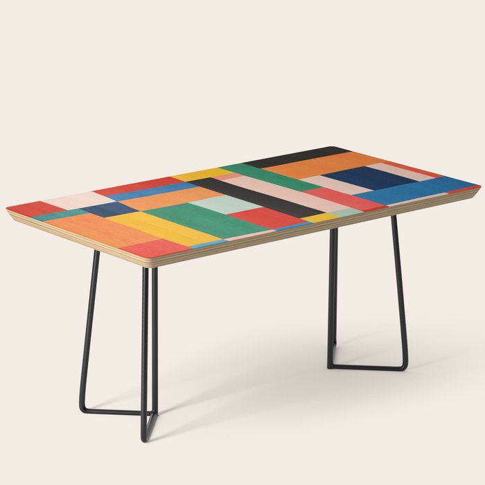 MidCentury Modern Colorful Geometric Artwork Coffee Table Gallery Image 1