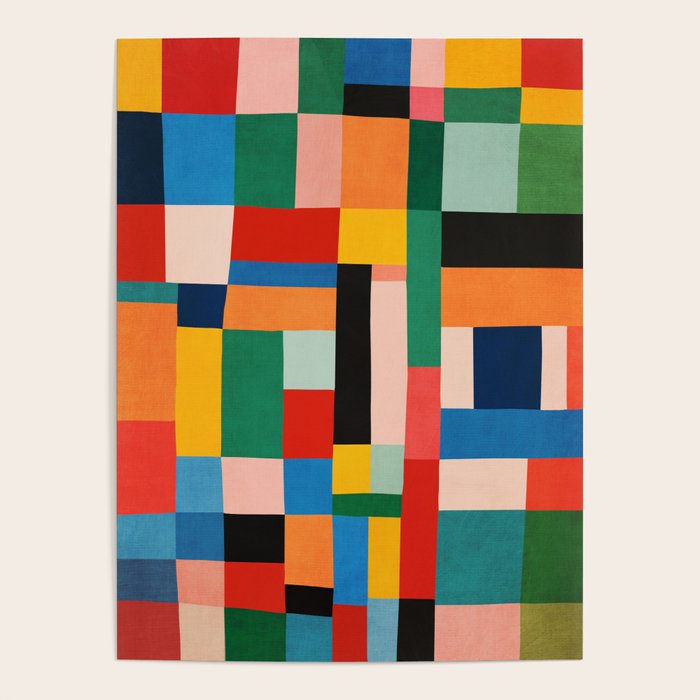 MidCentury Modern Colorful Geometric Artwork Poster Gallery Image 1