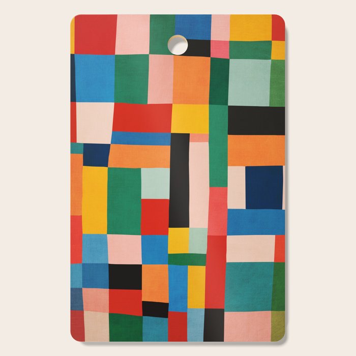 MidCentury Modern Colorful Geometric Artwork Cutting Board Gallery Image 1