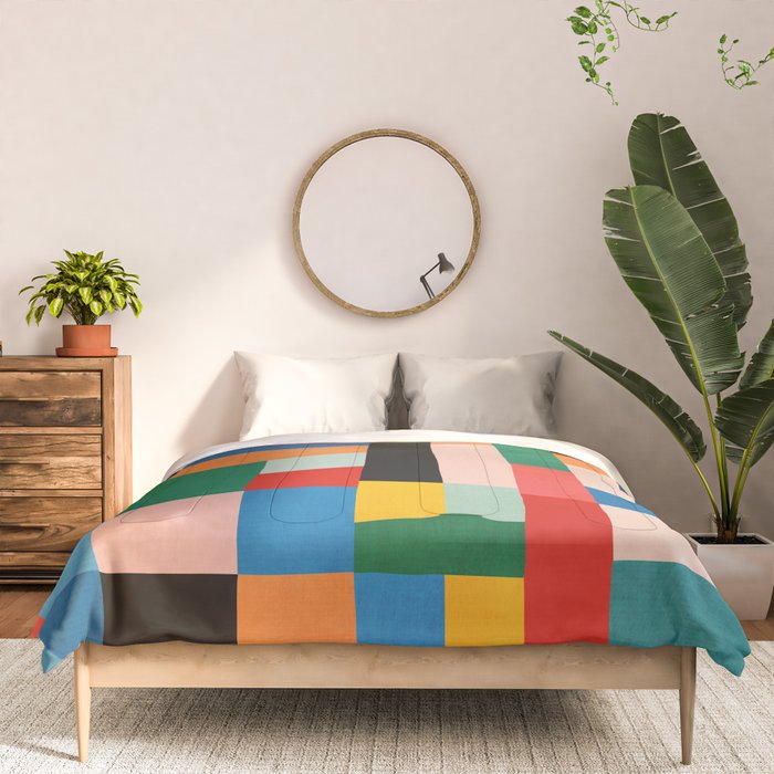 MidCentury Modern Colorful Geometric Artwork Comforter Gallery Image 3