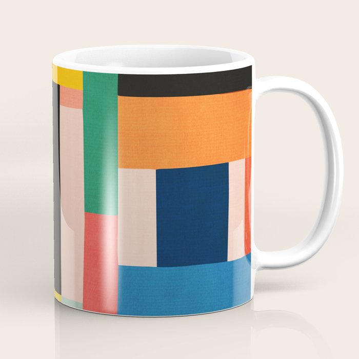 MidCentury Modern Colorful Geometric Artwork Coffee Mug Gallery Image 1