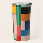 MidCentury Modern Colorful Geometric Artwork Travel Mug Gallery Image 2