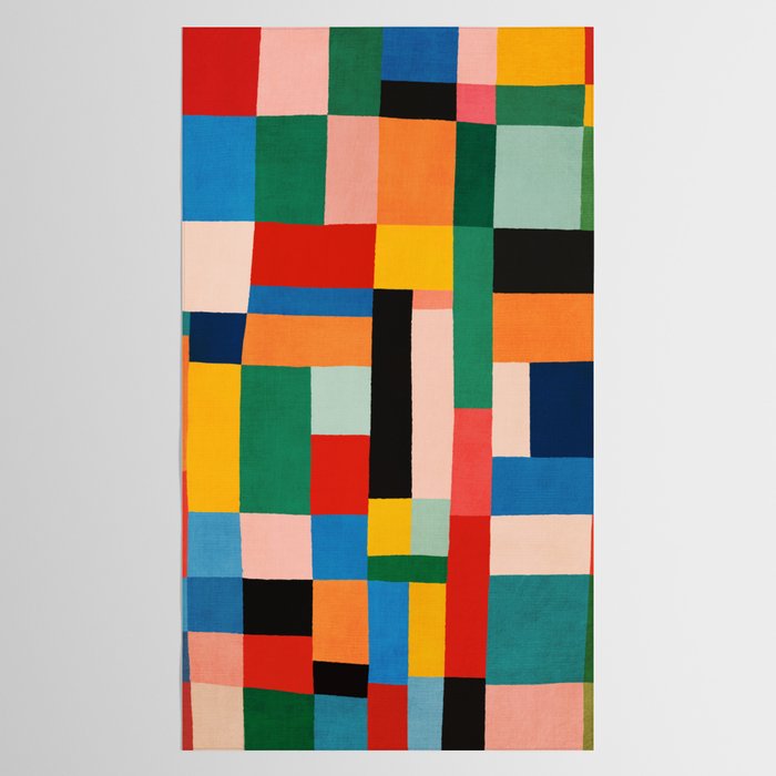 MidCentury Modern Colorful Geometric Artwork Tablecloth Gallery Image 2
