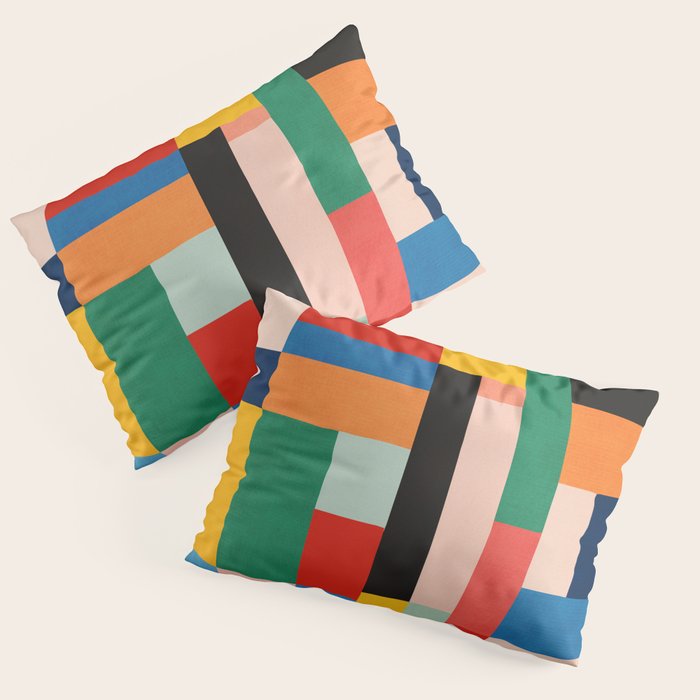 MidCentury Modern Colorful Geometric Artwork Pillow Sham Gallery Image 3
