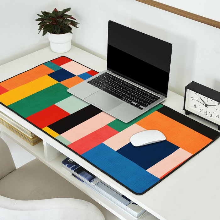 MidCentury Modern Colorful Geometric Artwork Desk Mat Gallery Image 2