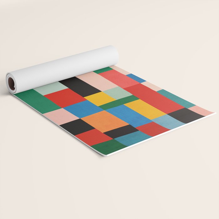 MidCentury Modern Colorful Geometric Artwork Yoga Mat Gallery Image 2