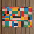 MidCentury Modern Colorful Geometric Artwork Outdoor Rug Gallery Image 1