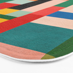 MidCentury Modern Colorful Geometric Artwork Bath Mat Gallery Image 3