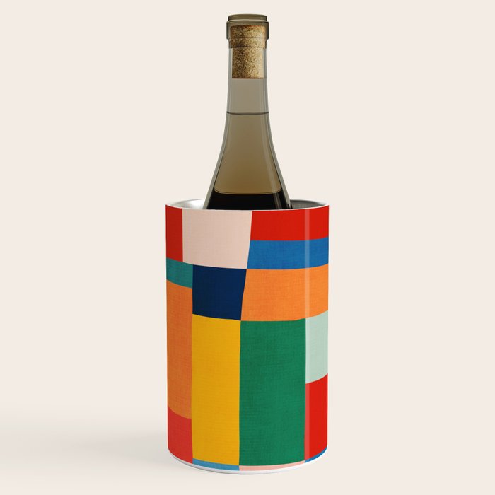 MidCentury Modern Colorful Geometric Artwork Wine Chiller Gallery Image 2