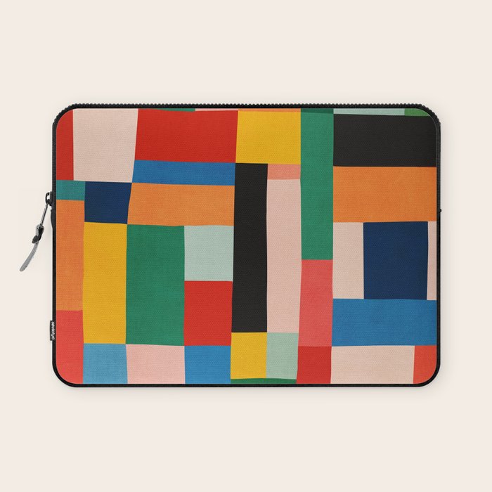 MidCentury Modern Colorful Geometric Artwork Laptop Sleeve Gallery Image 1